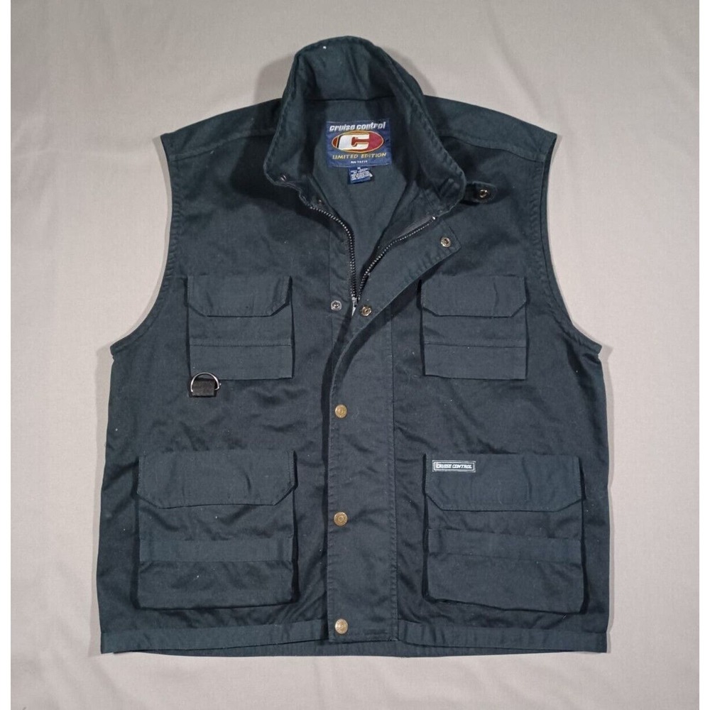 Cruise Control Vest Mens M‎ Black Full Zip Fishing Outdoor Limited Edition